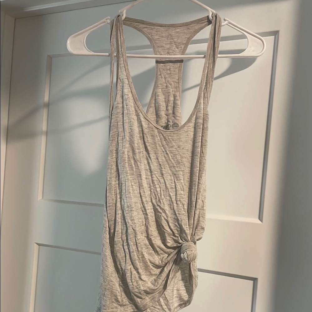 Taylored Gray Knot Detail Tank Top